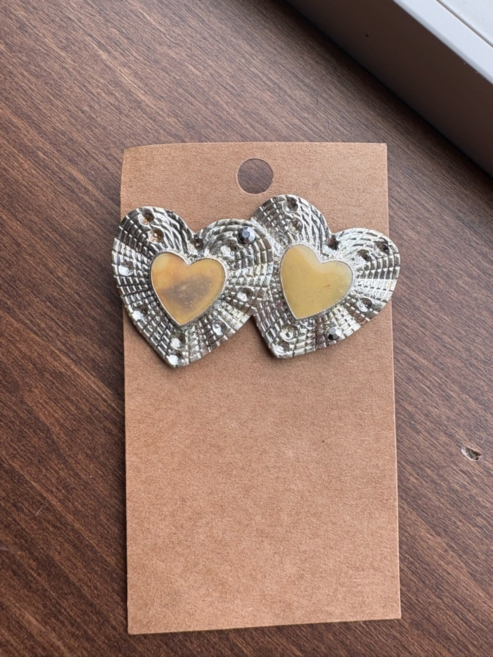 Gold Heart Accent Statement Earrings - Women's Jewelry